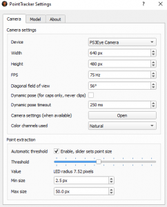 PointTracker Settings